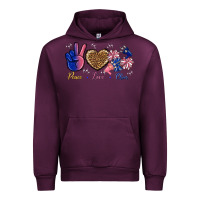 Mauve Wine Peace Love Cheer Urban Hoodie - BundleAndBundleShop