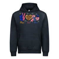 Navy Peace Love Cheer Urban Hoodie - BundleAndBundleShop