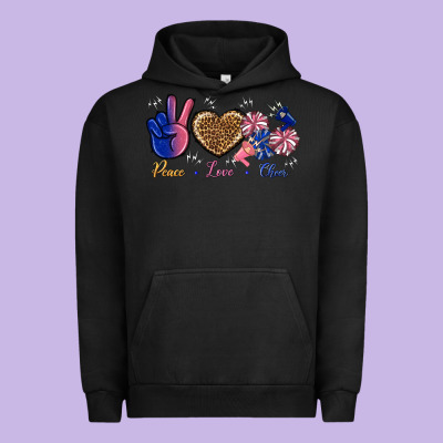 Peace Love Cheer Urban Hoodie Designed By Bundleandbundleshop