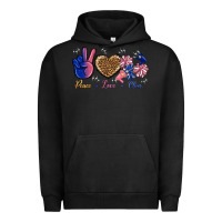 Pigment Black Peace Love Cheer Urban Hoodie - BundleAndBundleShop