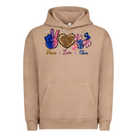 Pigment Burro Peace Love Cheer Urban Hoodie - BundleAndBundleShop