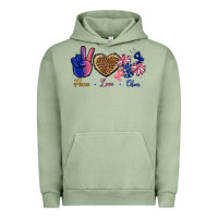 Pigment Oil Green Peace Love Cheer Urban Hoodie - BundleAndBundleShop