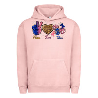 Pigment Salmon Peace Love Cheer Urban Hoodie - BundleAndBundleShop