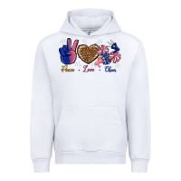 White Peace Love Cheer Urban Hoodie - BundleAndBundleShop