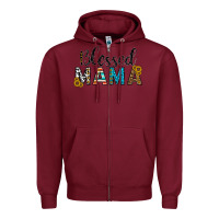 Burgundy blessed mama Zipper Hoodie - CowhideDigitalArt