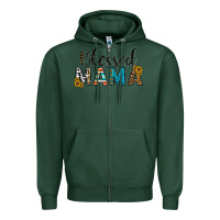 Sports Green blessed mama Zipper Hoodie - CowhideDigitalArt