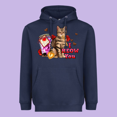 I Meow You Heavyweight Hoodie Designed By Adodesignshop