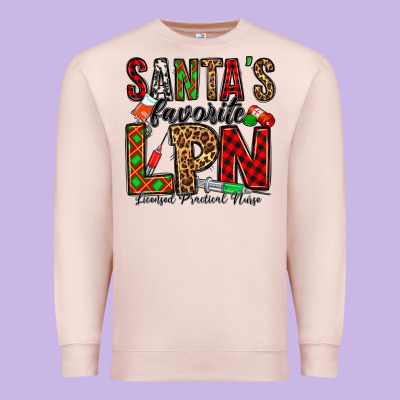 Santa's Favorite Lpn Premium Sweatshirt Designed By Jasminsmagicworld