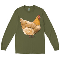 Army Green chicken Long Sleeve Tee - RanaPortraitStore