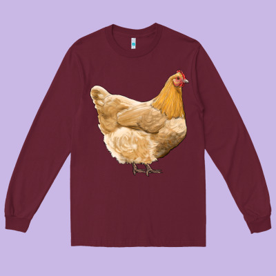 Chicken Long Sleeve Tee Designed By Ranaportraitstore