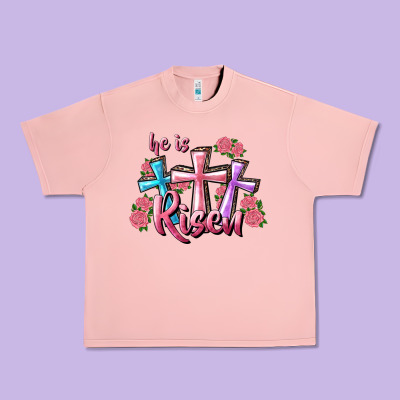 Urban Heavy Tee He Is Risen Cross