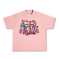 Salmon He Is Risen Cross Urban Heavy Tee - RanaPortraitStore