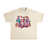 Sandshell He Is Risen Cross Urban Heavy Tee - RanaPortraitStore