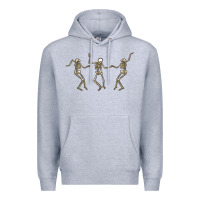 Heather Grey dancing skeletons Premium Hoodie - MaliasSmallBusiness