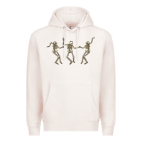 Pale Pink dancing skeletons Premium Hoodie - MaliasSmallBusiness