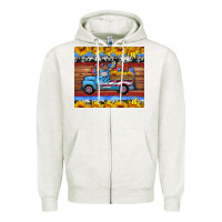 Oatmeal Heather american truck tumbler Zipper Hoodie - HRA Design Shop