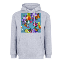 Heather Grey butterfly cocktail Heavyweight Hoodie - BundleAndBundleShop