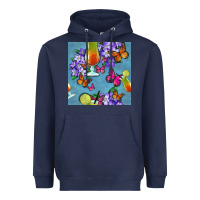 Navy butterfly cocktail Heavyweight Hoodie - BundleAndBundleShop