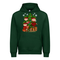 Forest Green Mimi Elf, Mama Elf, Child Elf Christmas Urban Hoodie - BundleAndBundleShop