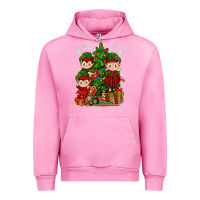 Fuchsia Pink Mimi Elf, Mama Elf, Child Elf Christmas Urban Hoodie - BundleAndBundleShop