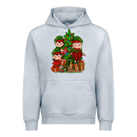 Heather Grey Mimi Elf, Mama Elf, Child Elf Christmas Urban Hoodie - BundleAndBundleShop