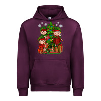 Mauve Wine Mimi Elf, Mama Elf, Child Elf Christmas Urban Hoodie - BundleAndBundleShop