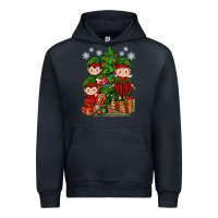 Navy Mimi Elf, Mama Elf, Child Elf Christmas Urban Hoodie - BundleAndBundleShop