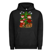 Pigment Black Mimi Elf, Mama Elf, Child Elf Christmas Urban Hoodie - BundleAndBundleShop