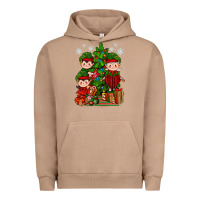 Pigment Burro Mimi Elf, Mama Elf, Child Elf Christmas Urban Hoodie - BundleAndBundleShop