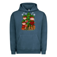 Pigment Midnight Navy Mimi Elf, Mama Elf, Child Elf Christmas Urban Hoodie - BundleAndBundleShop