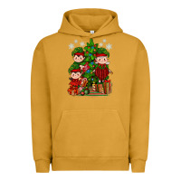 Pigment Peanut Butter Mimi Elf, Mama Elf, Child Elf Christmas Urban Hoodie - BundleAndBundleShop