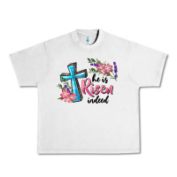Lunar Rock He Is Risen Indeed Cross And Flowers Urban Heavy Tee - RanaPortraitStore