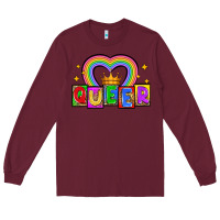 Burgundy queer Long Sleeve Tee - Zillion Design Studio