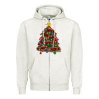 Oatmeal Heather christmas truck tree Zipper Hoodie - FaDigitalArtStudio
