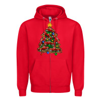 Red christmas truck tree Zipper Hoodie - FaDigitalArtStudio