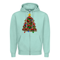 Seafoam christmas truck tree Zipper Hoodie - FaDigitalArtStudio