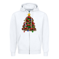 White christmas truck tree Zipper Hoodie - FaDigitalArtStudio