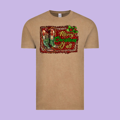 Vintage Tee Merry Christmas Y'all Boots