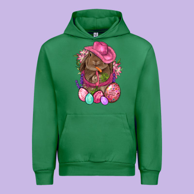 Cowboy Rabbit Easter Urban Hoodie Designed By Bundleandbundleshop