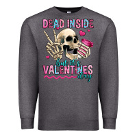 Charcoal Heather dead inside but it's valentines day Premium Sweatshirt - Jasminsmagicworld