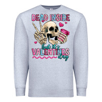 Heather Grey dead inside but it's valentines day Premium Sweatshirt - Jasminsmagicworld