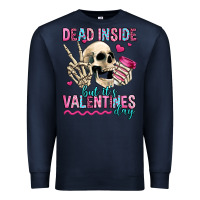 Navy dead inside but it's valentines day Premium Sweatshirt - Jasminsmagicworld