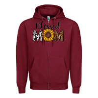 Burgundy blessed mom Zipper Hoodie - CowhideDigitalArt