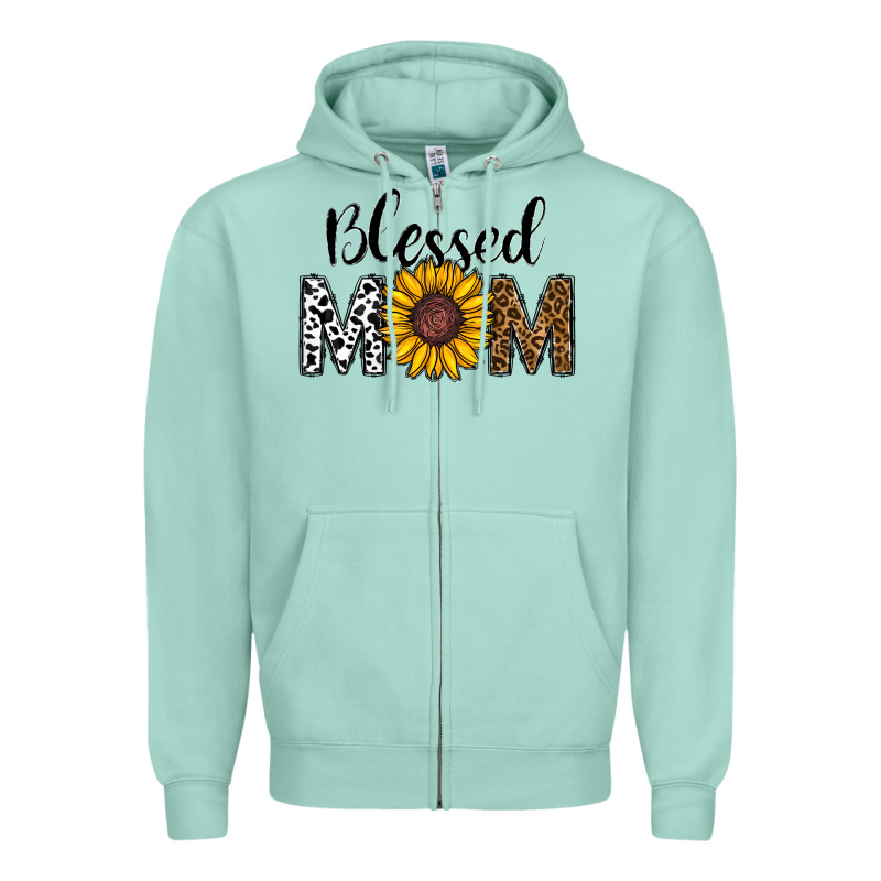 Blessed Mom Zipper Hoodie by CowhideDigitalArt | Teevron