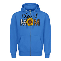 True Royal blessed mom Zipper Hoodie - CowhideDigitalArt