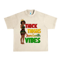 Sandshell thick thighs juneteenth vibes with afro black woma Urban Heavy Tee - texasbilliewilder