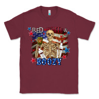 Burgundy Red white boozy 4th of july Classic Tee - CowGirlArtShop