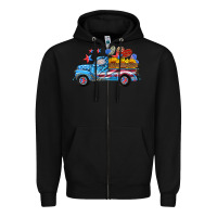 Black american truck and flag with stars Zipper Hoodie - HRA Design Shop