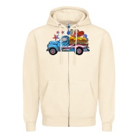 Sandshell american truck and flag with stars Zipper Hoodie - HRA Design Shop