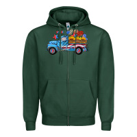 Sports Green american truck and flag with stars Zipper Hoodie - HRA Design Shop